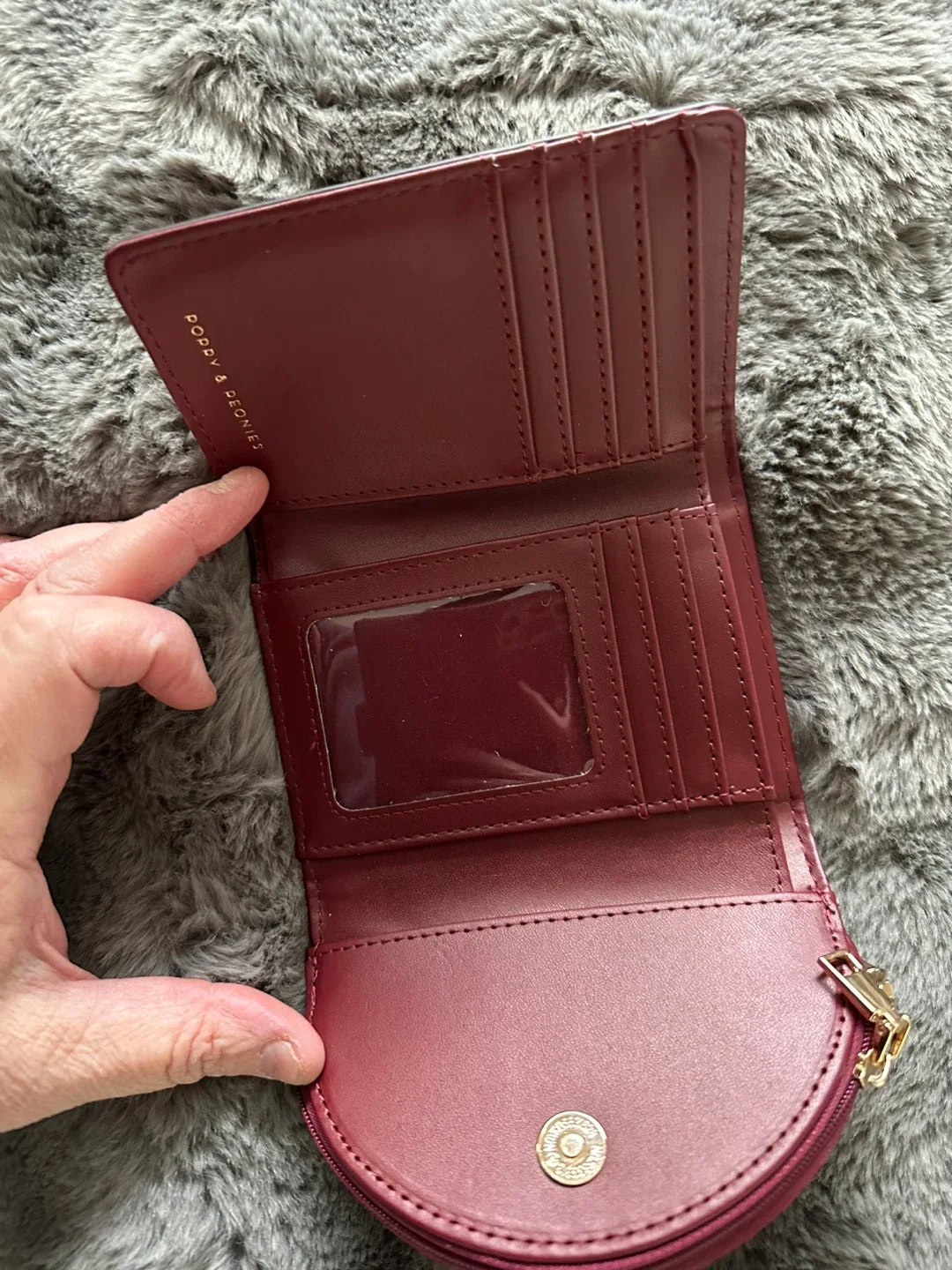 Poppy & Peonies Burgundy Crossbody Bag with Wallet image indicator(7)