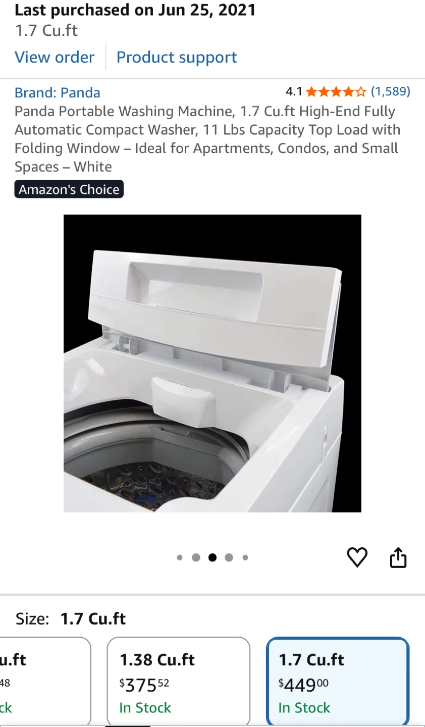 Panda Portable Washing Machine 1.7 Cu.ft - photo 4