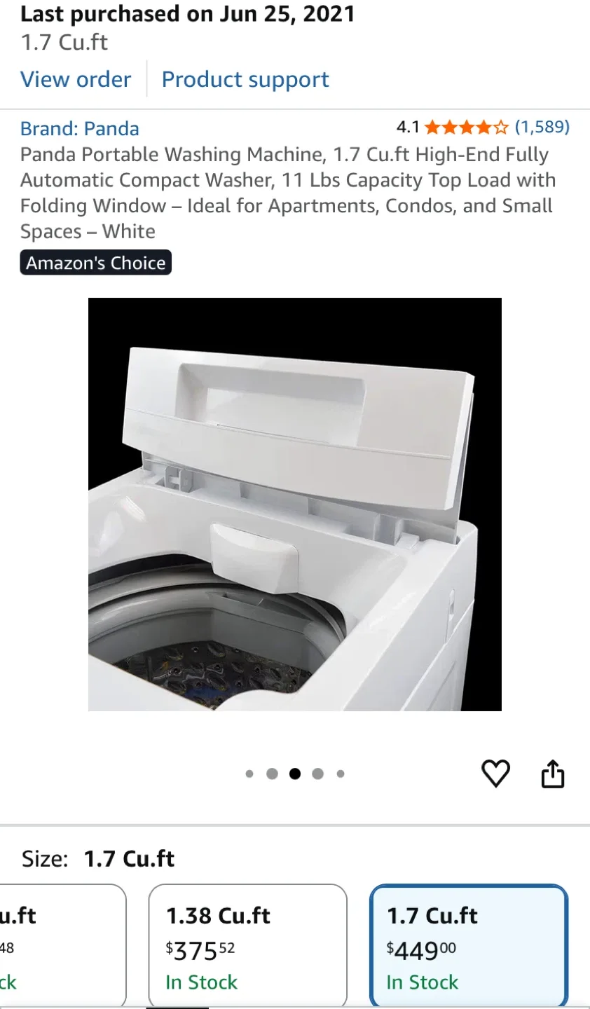 Panda Portable Washing Machine 1.7 Cu.ft image indicator(4)