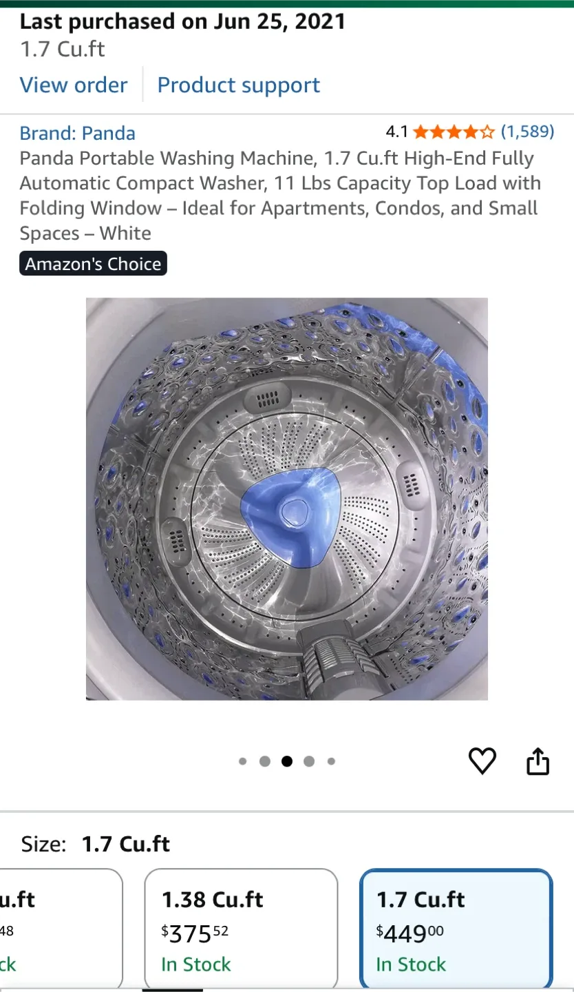 Panda Portable Washing Machine 1.7 Cu.ft image indicator(5)