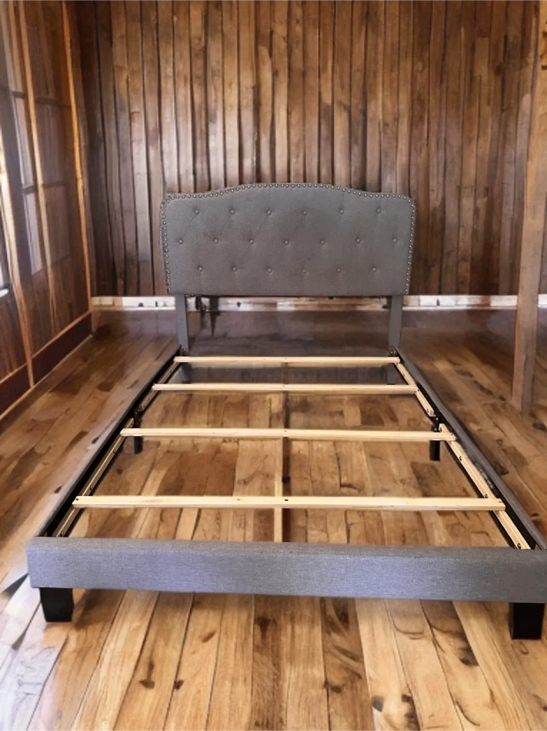 Bamboo Mattress & Gray Bed Frame #cleanout