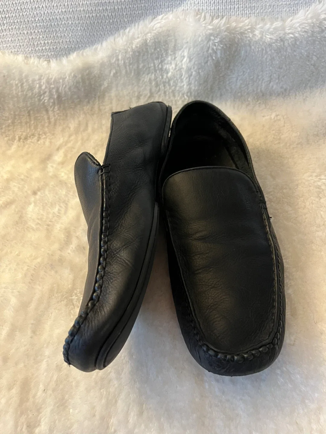 Hugo Boss Black Leather Loafers - Size 10