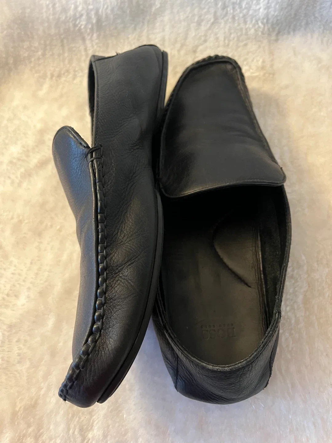 Hugo Boss Black Leather Loafers - Size 10 image indicator(10)