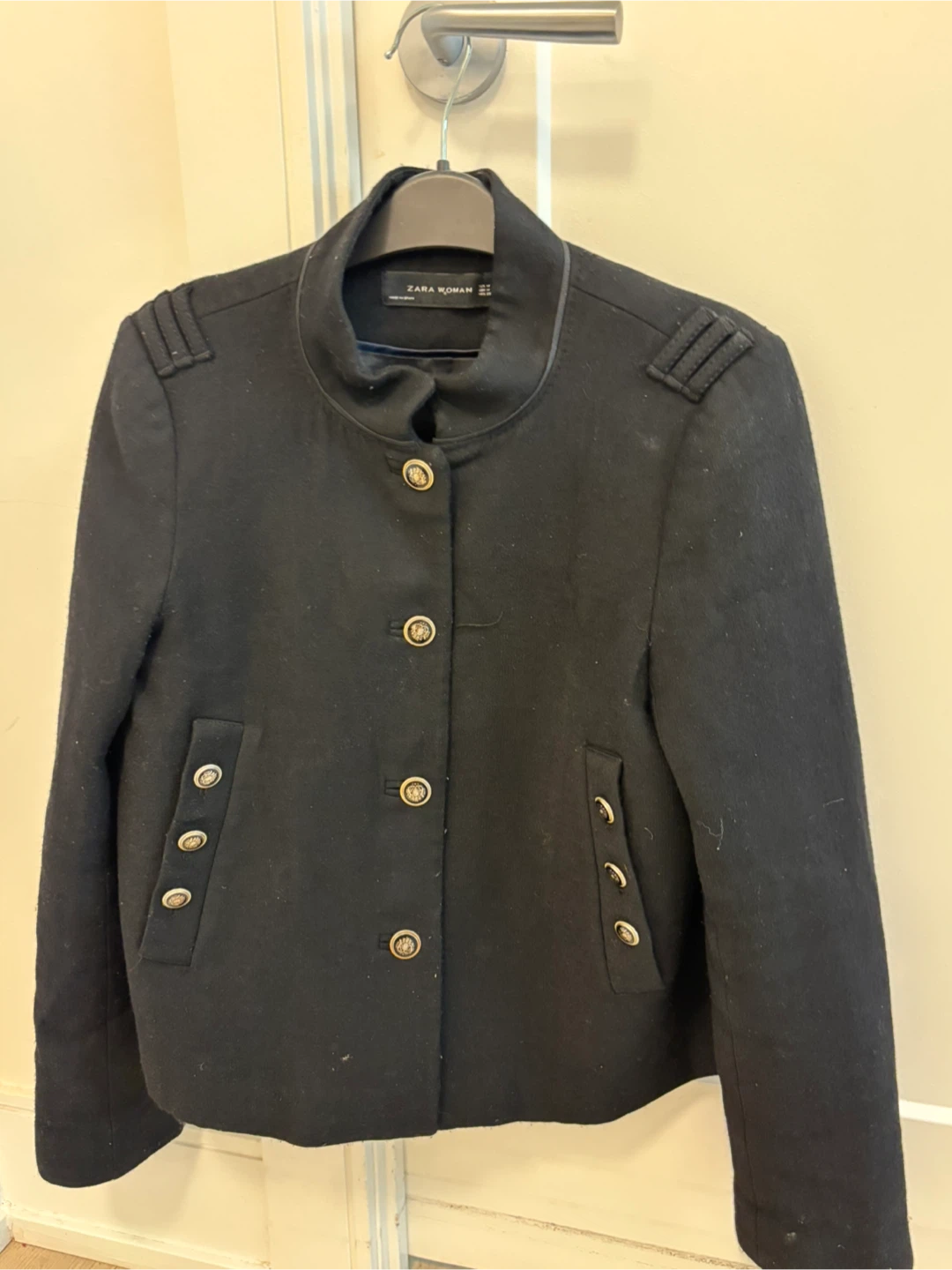 Vintage Zara Woman Black Wool Blend Jacket