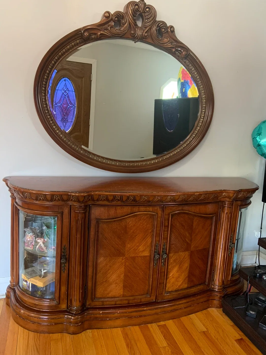 Vintage Wooden Buffet with Mirror #cleanout