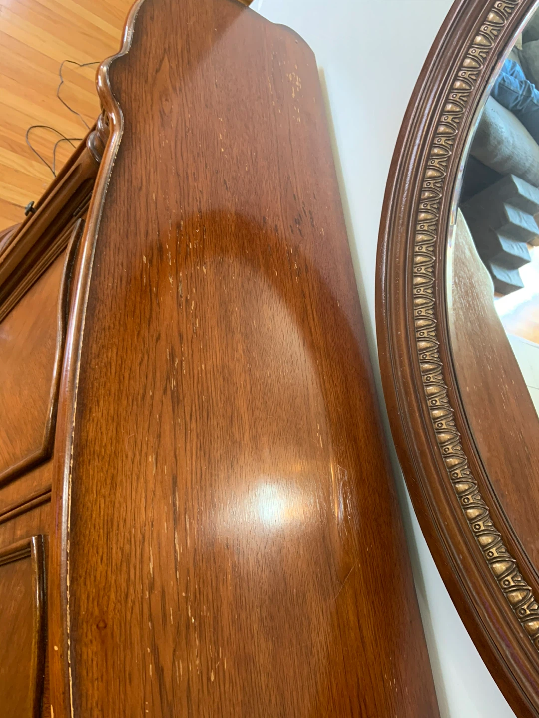 Vintage Wooden Buffet with Mirror #cleanout - photo 3
