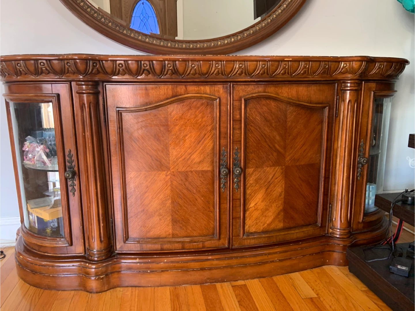 Vintage Wooden Buffet with Mirror #cleanout - photo 2