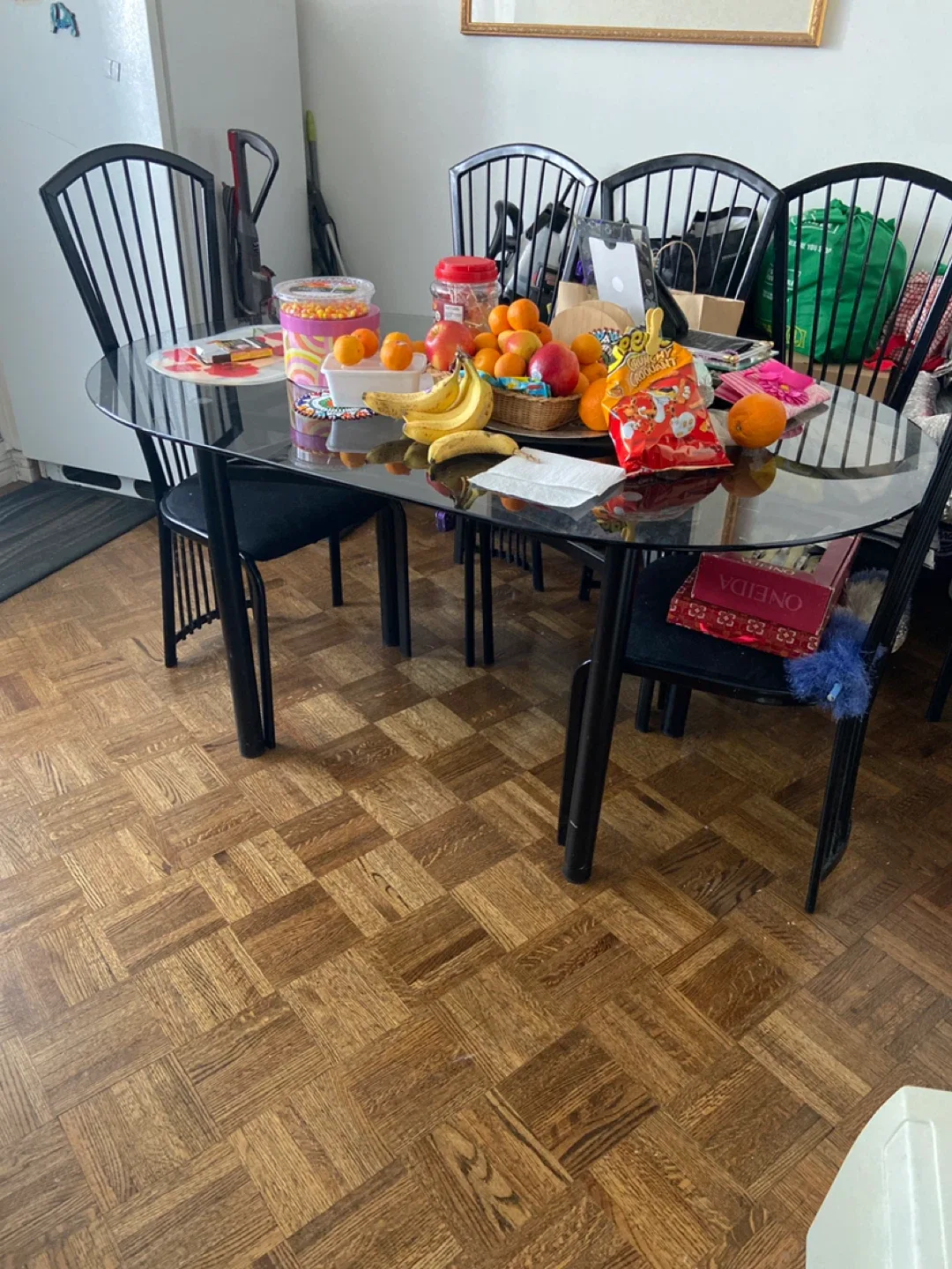 Black Dining Table with 4 Chairs