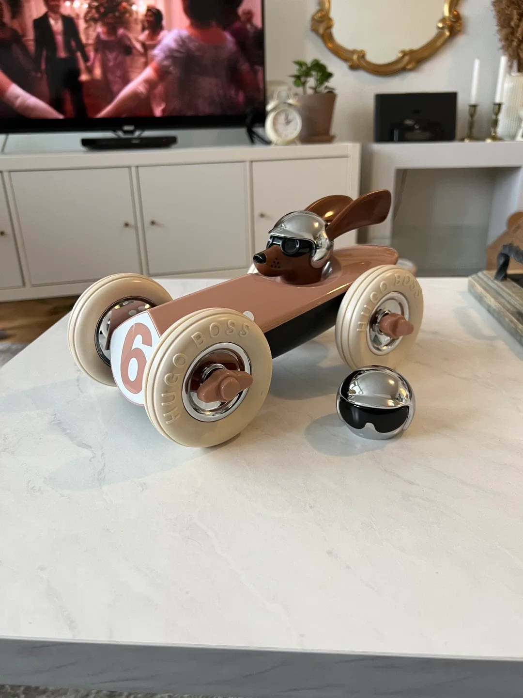 PLAYFOREVER RUFUS WELLER PINK COLLECTOR RACE CAR HUGO BOSS