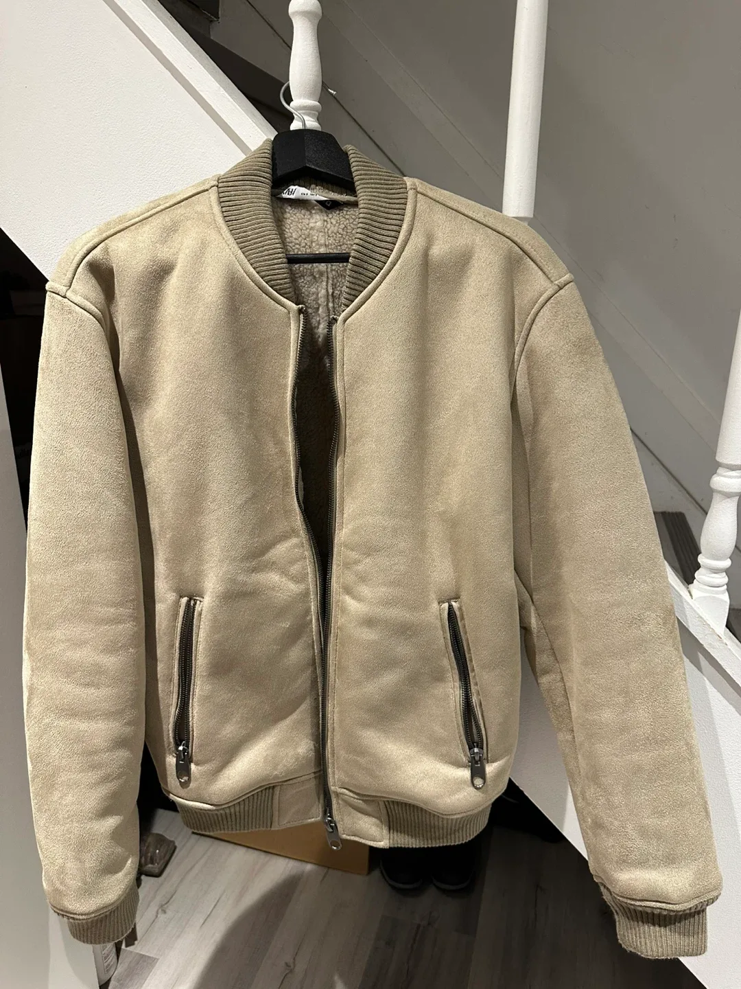 Zara Suede Bomber Jacket - Size S