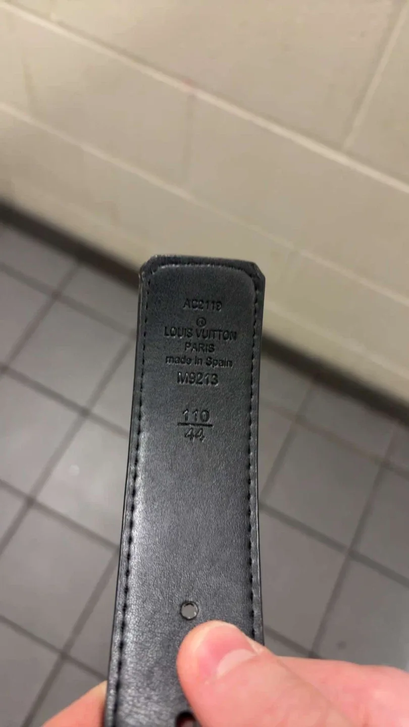 Louis Vuitton Black/Grey Damier Belt - Size 110/44 image indicator(3)