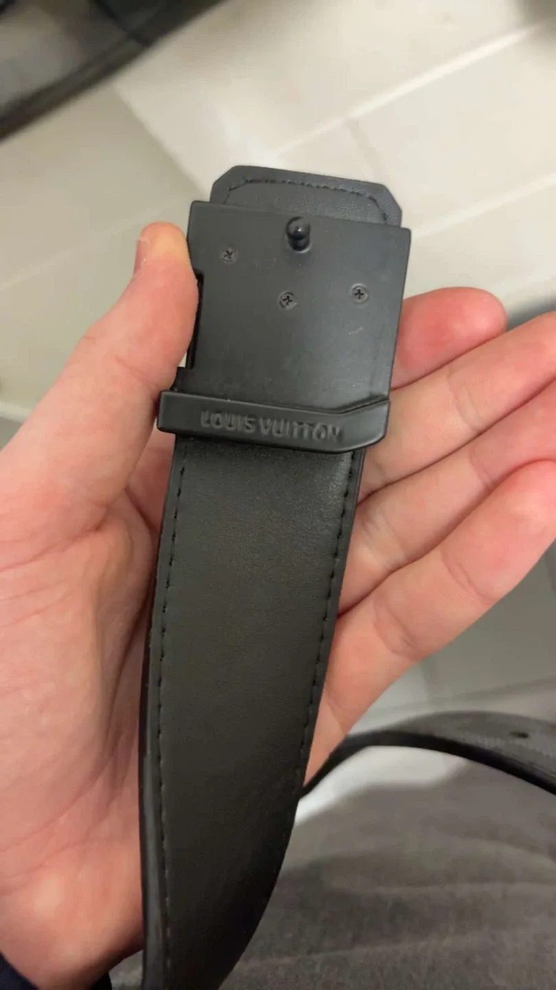 Louis Vuitton Black/Grey Damier Belt - Size 110/44 image indicator(2)