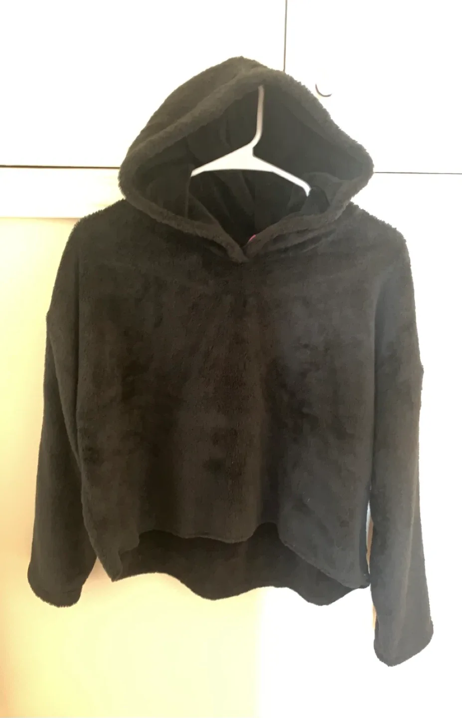 Design Lab Black Fuzzy Hoodie - kid’s XL size