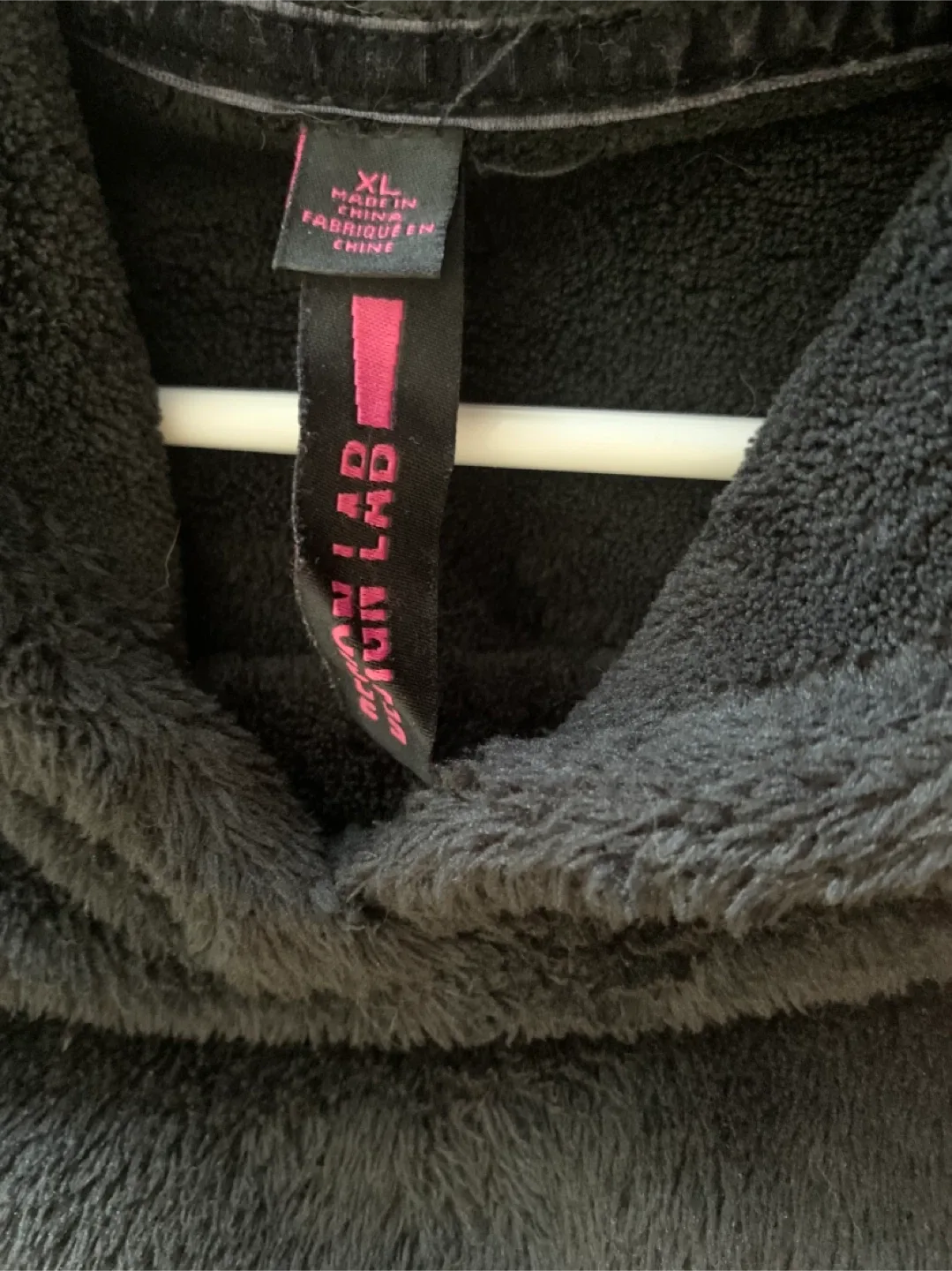 Design Lab Black Fuzzy Hoodie - kid’s XL size image indicator(2)