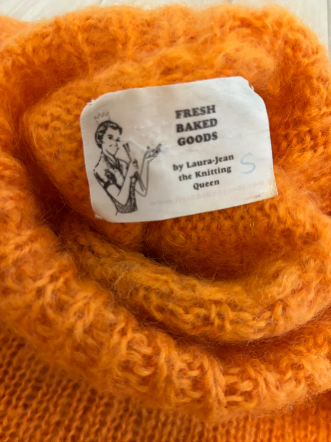 Vintage Fresh Baked Goods Orange Knit Sweater - Size S - photo 3