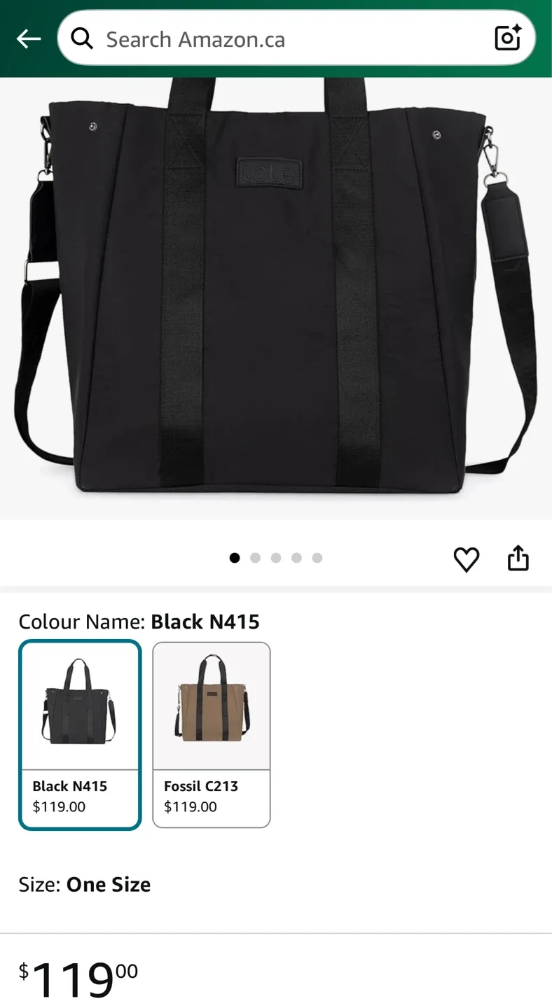 Lole Black Tote Bag image indicator(10)