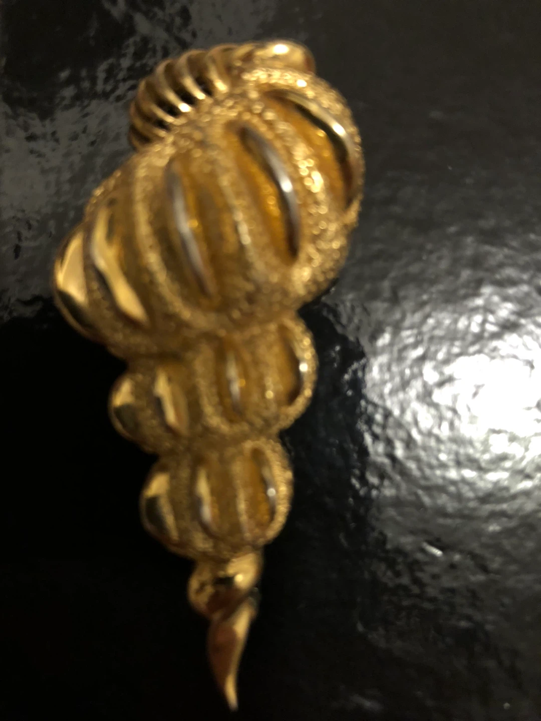 Vintage Boucher Brooch Figural Seashell Gold Tone