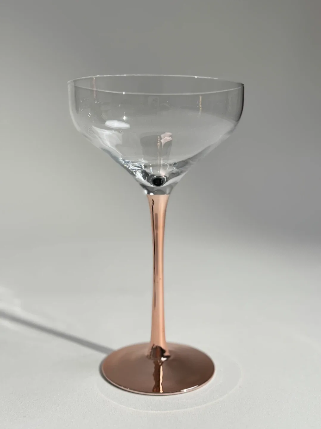 Set of 4 Coupe Glasses, Rose Gold Mirror Stem #Cleanout image indicator(7)