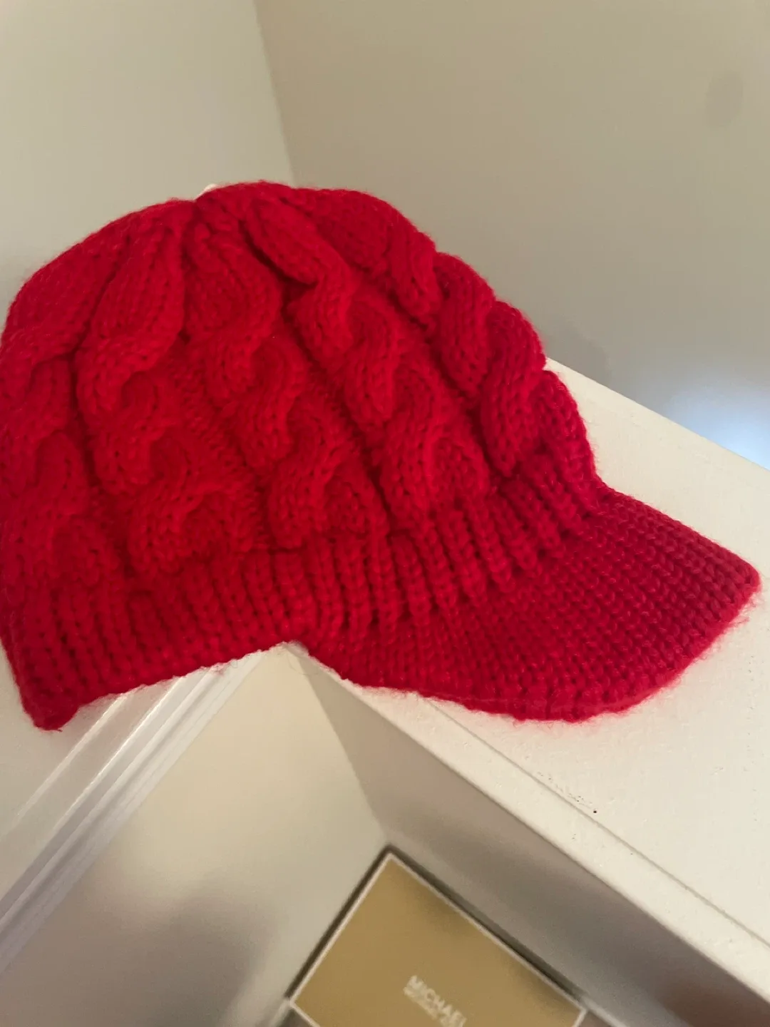 Red Knit Visor Hat brand new