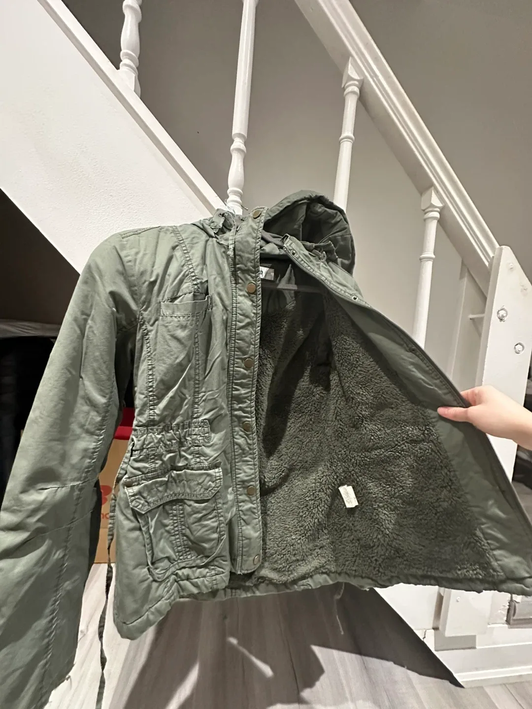 Olive Green Hooded Jacket image indicator(3)