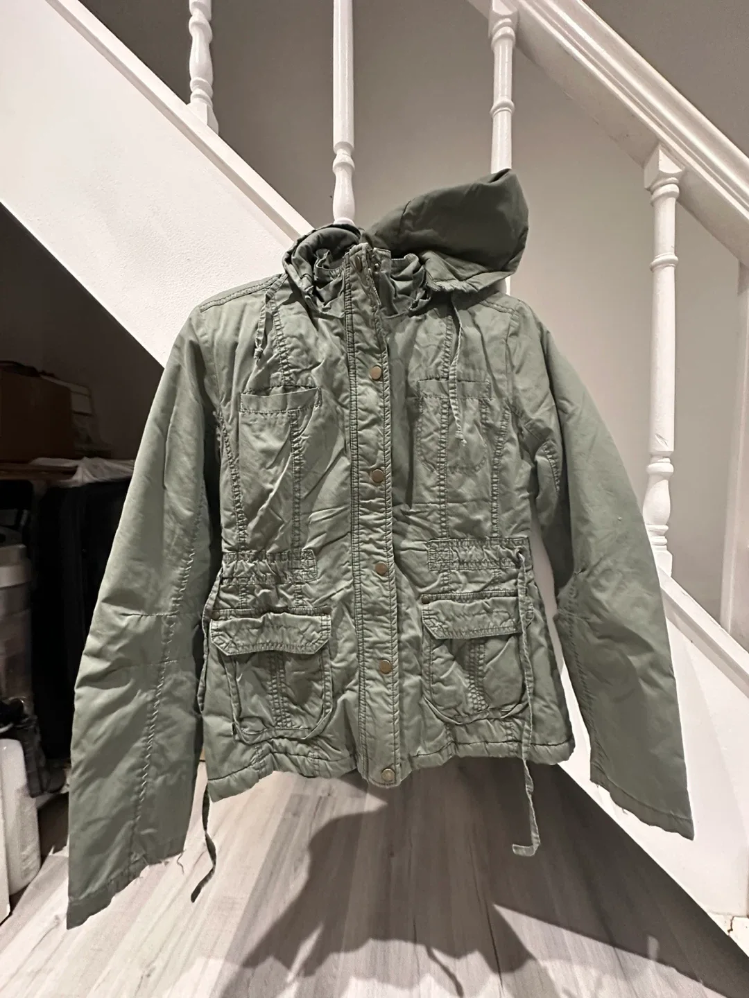 Olive Green Hooded Jacket