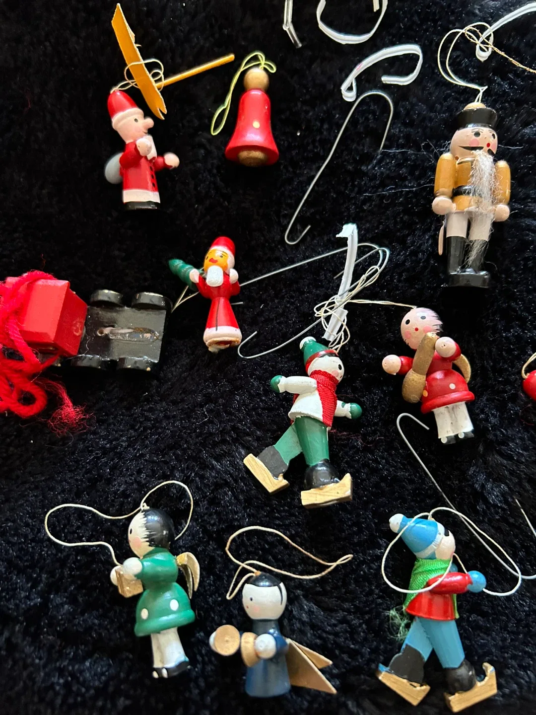 $20 BIG LOT vintage wood toy Xmas Christmas tree ornaments bulb image indicator(4)