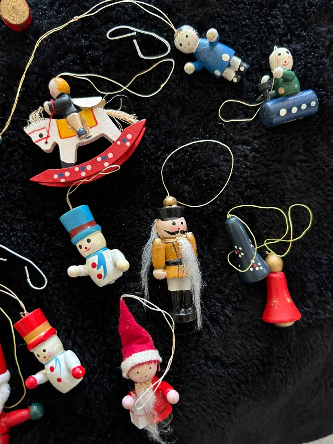 $20 BIG LOT vintage wood toy Xmas Christmas tree ornaments bulb image indicator(2)