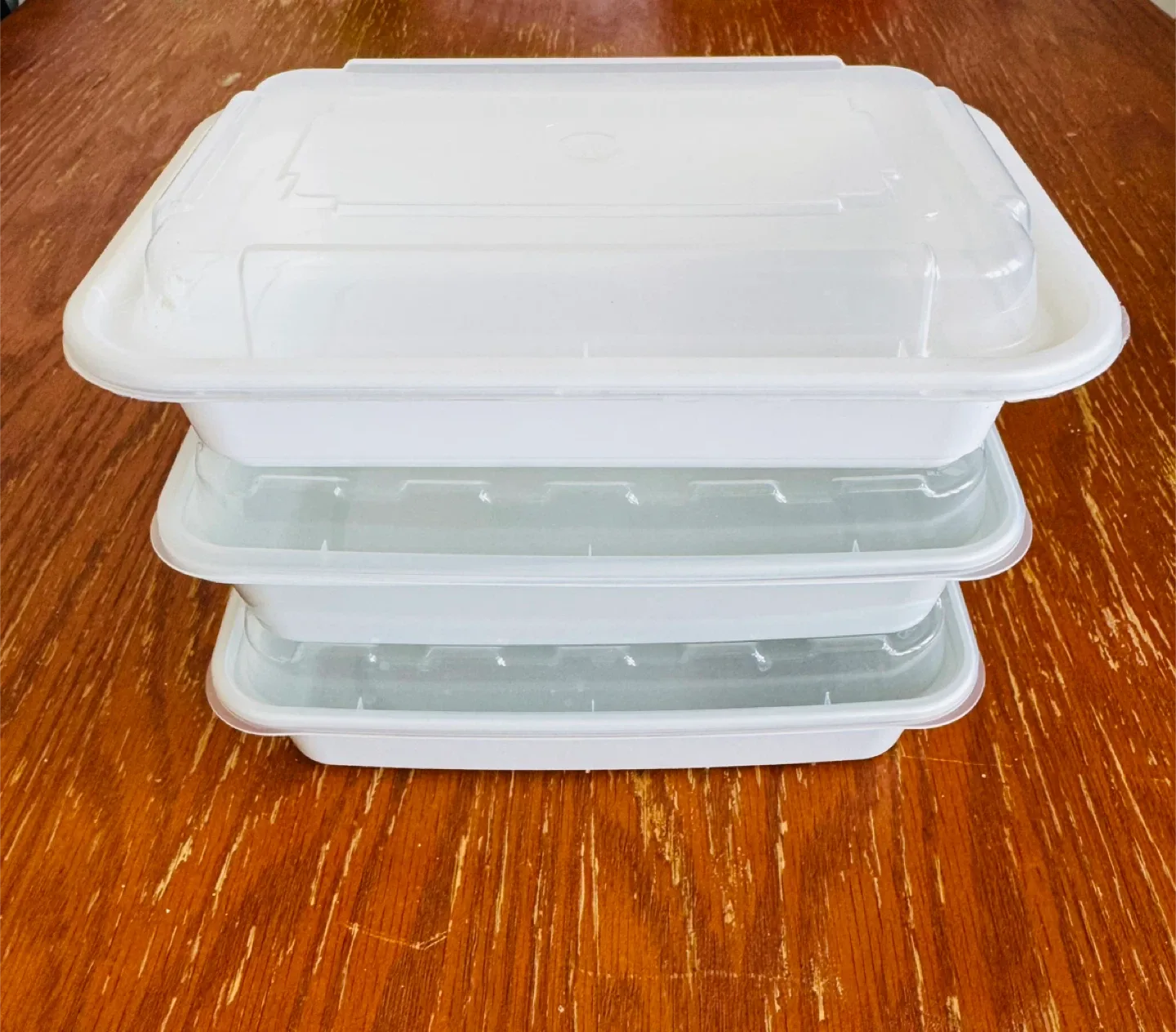 White Food Containers with Lids - Set of 3