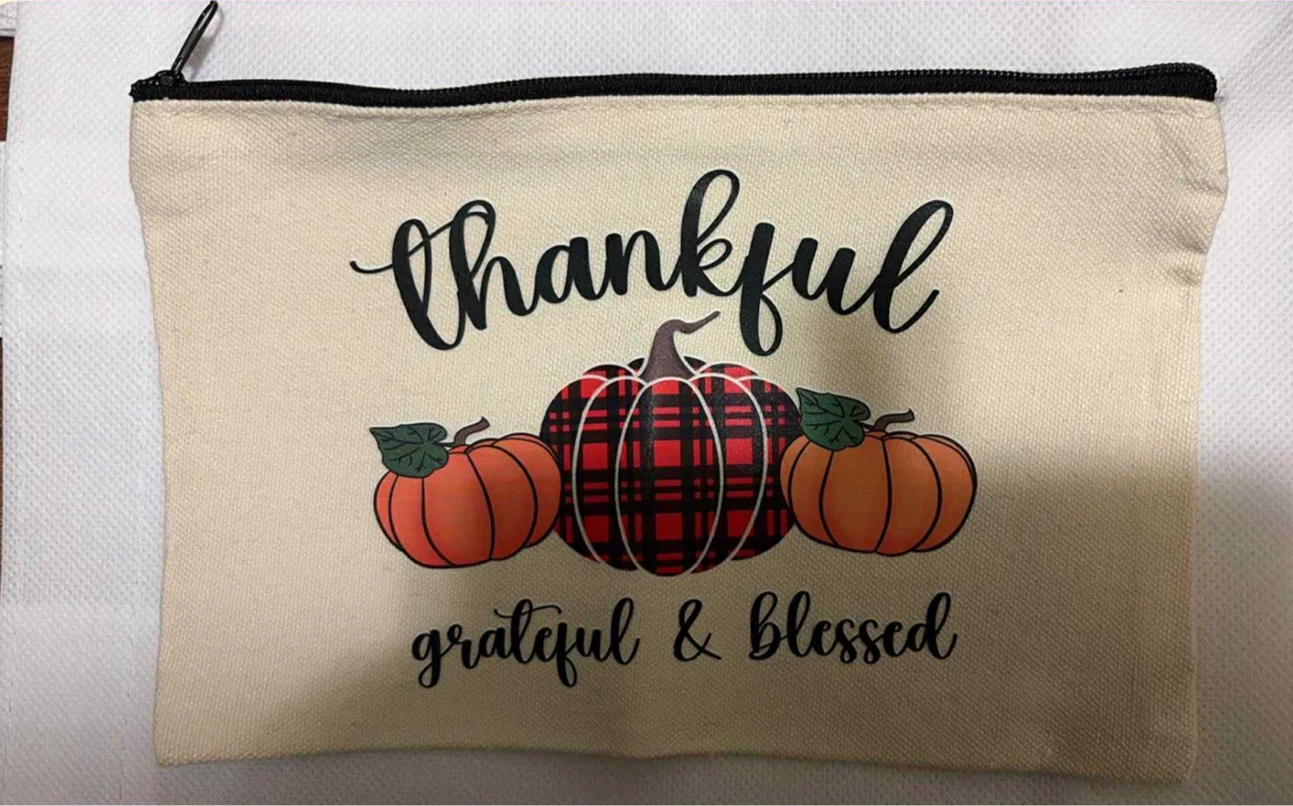 #Cleanout Thankful Pumpkin Zipper Pouch