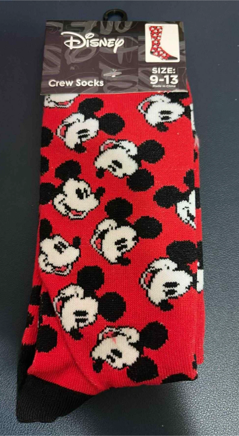 #Cleanout Disney Mickey Mouse Crew Socks Size 9-13