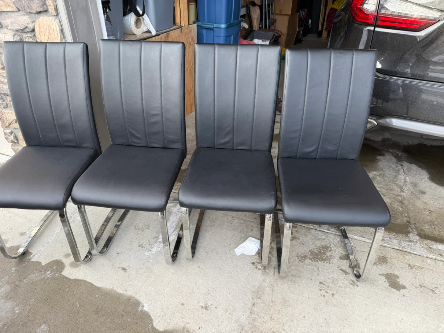 Set of 4 Black Dining Chairs