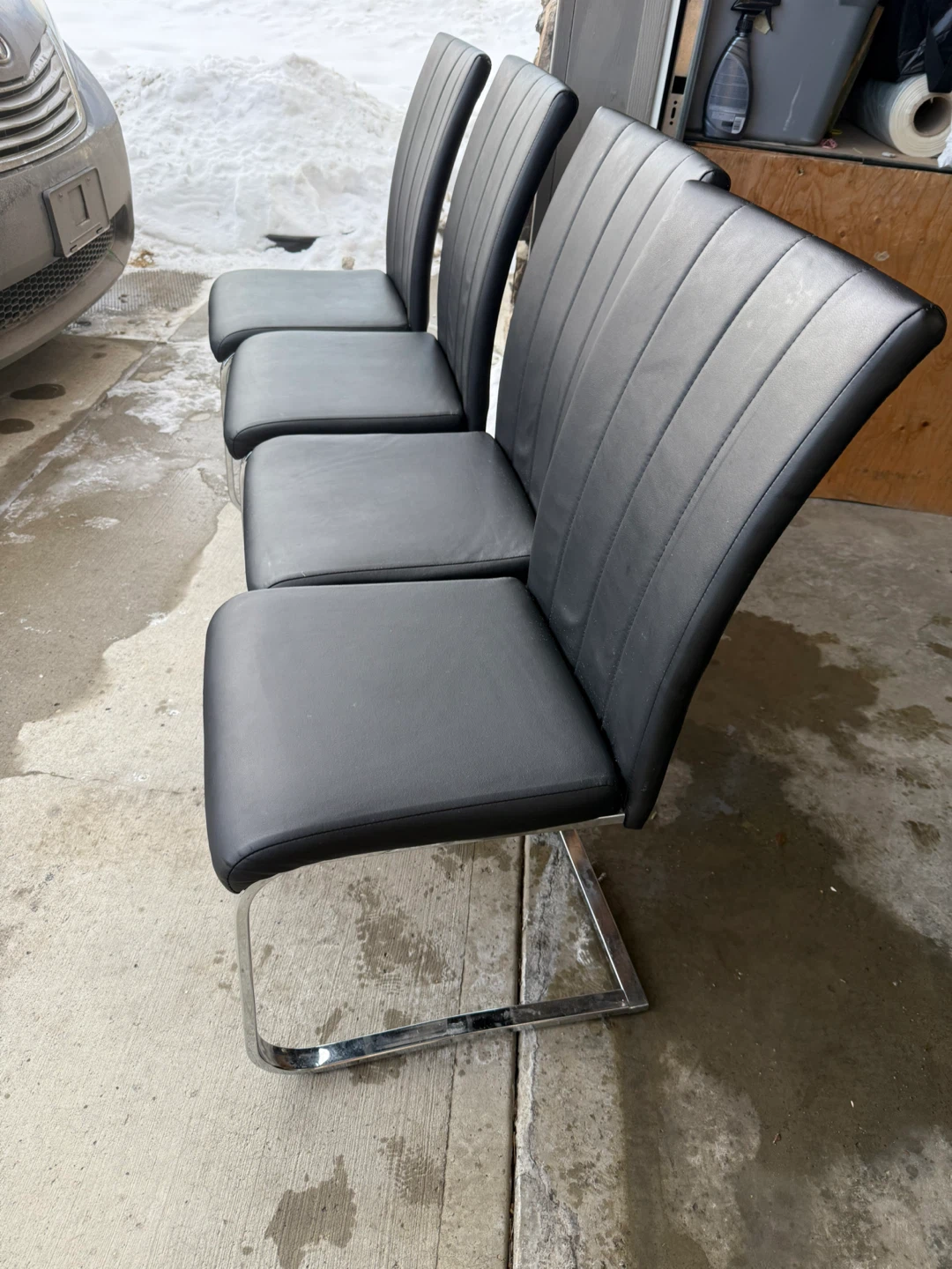 Set of 4 Black Dining Chairs - photo 2