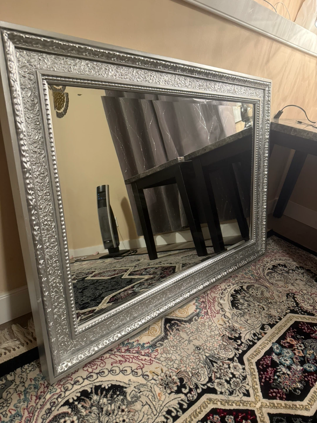 Silver Ornate Framed Mirror