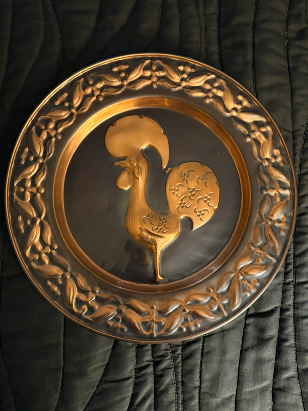 Vintage Copper Rooster Wall Plate - photo 2
