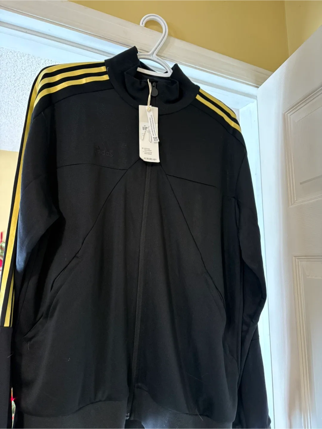 Adidas Tiro WM Track Top - Black with gold stripes size L