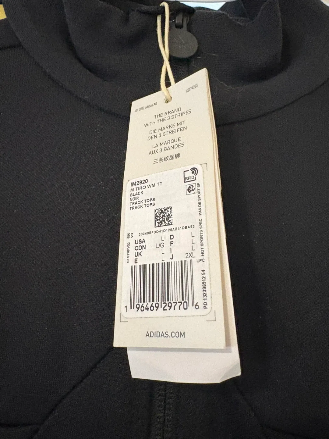 Adidas Tiro WM Track Top - Black with gold stripes size L image indicator(3)