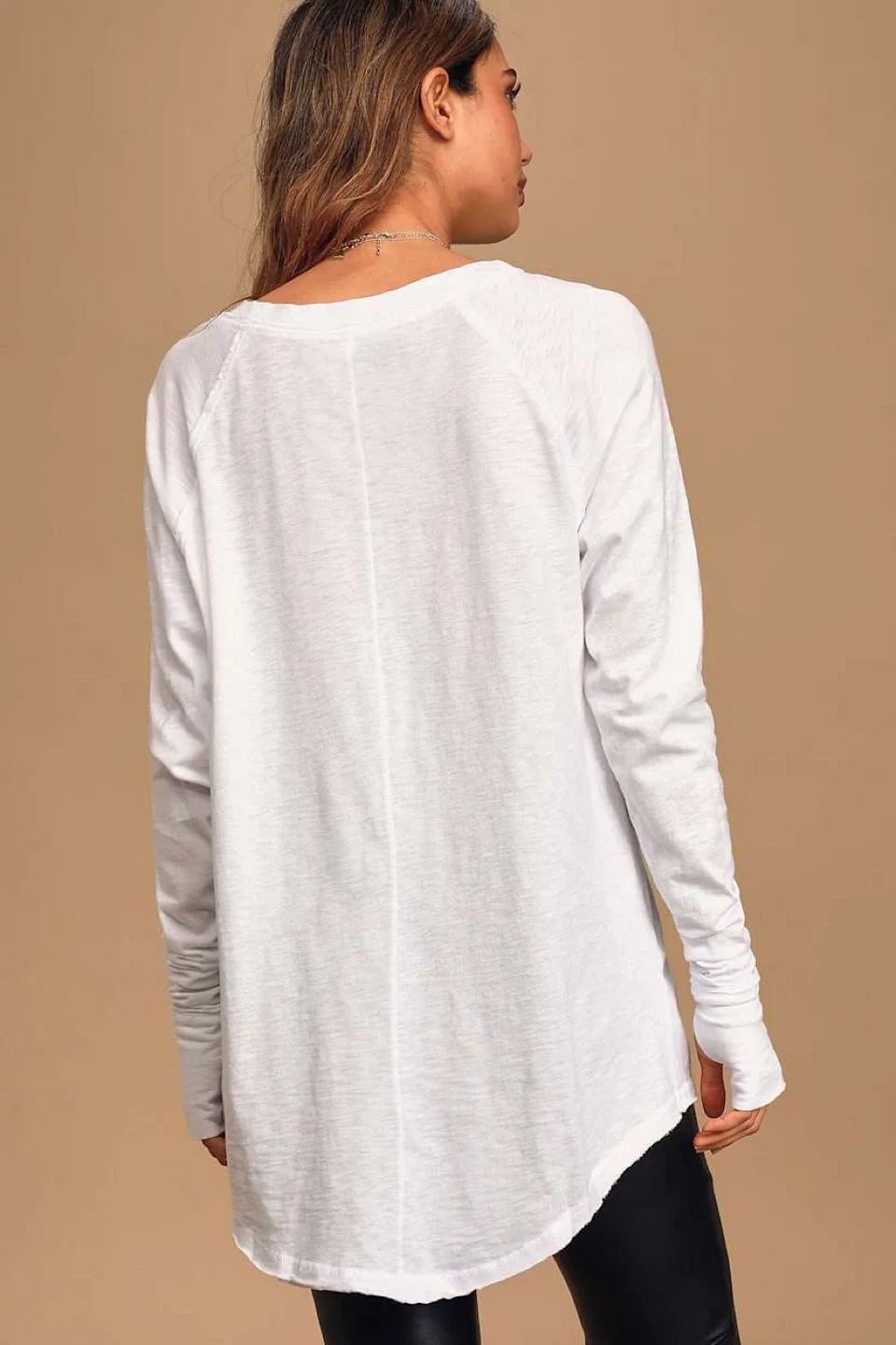 #cleanout Free People Optic White Long Sleeve Top - Size XL image indicator(3)