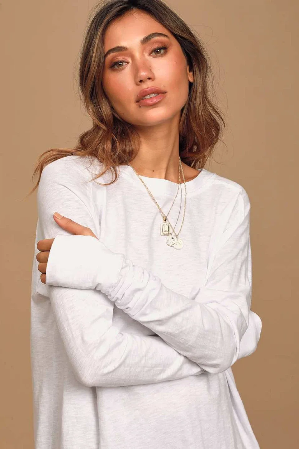 #cleanout Free People Optic White Long Sleeve Top - Size XL