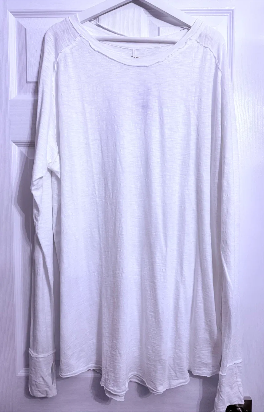#cleanout Free People Optic White Long Sleeve Top - Size XL image indicator(7)