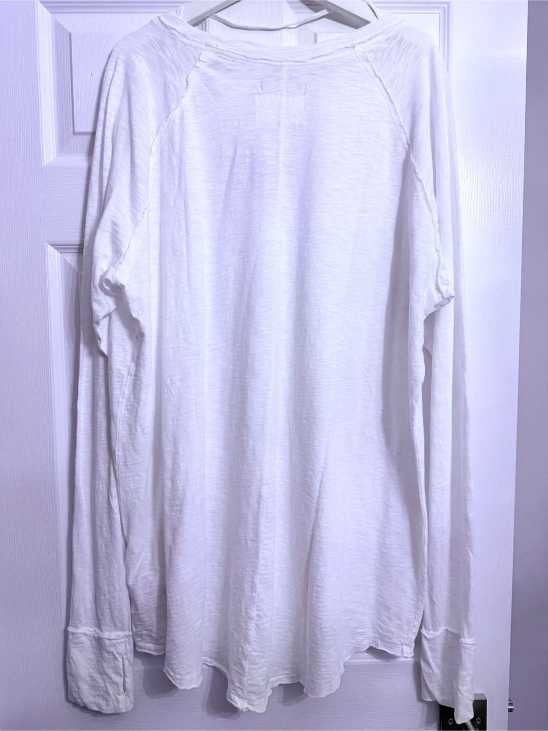 #cleanout Free People Optic White Long Sleeve Top - Size XL image indicator(8)