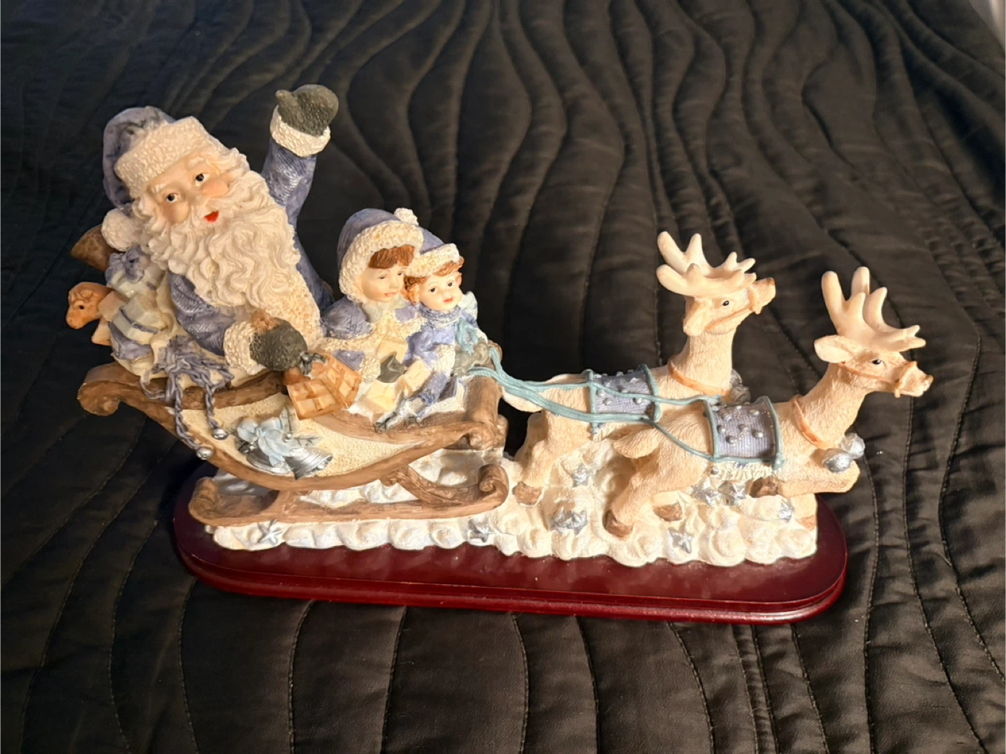 Santa Sleigh with Reindeer Figurine