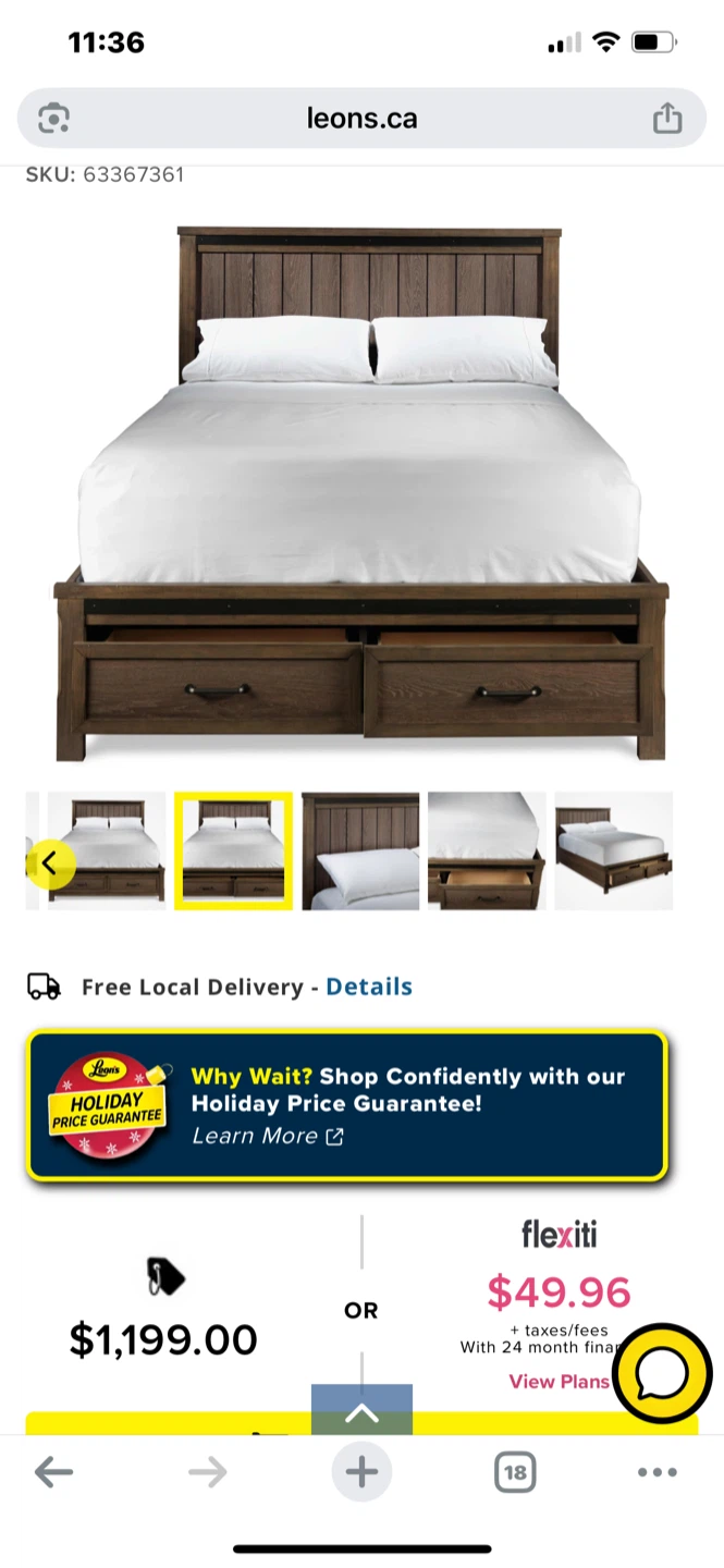 Leon's Queen Size Bed with Storage Drawers - photo 2