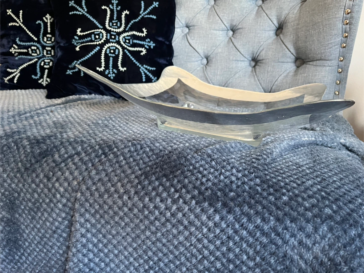 Badash Large Glass Serving Dish with Silver Frame - photo 4