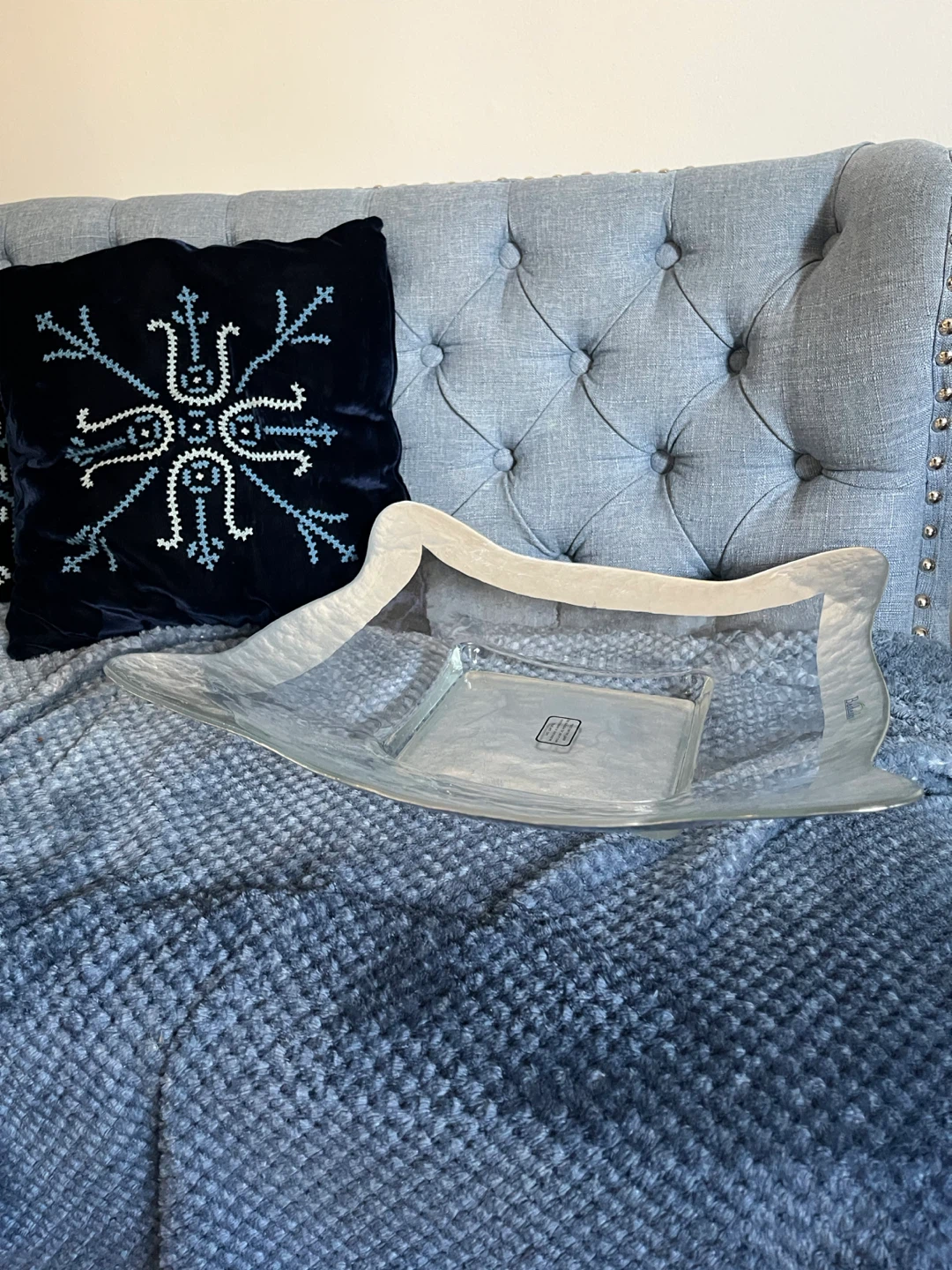 Badash Large Glass Serving Dish with Silver Frame - photo 5