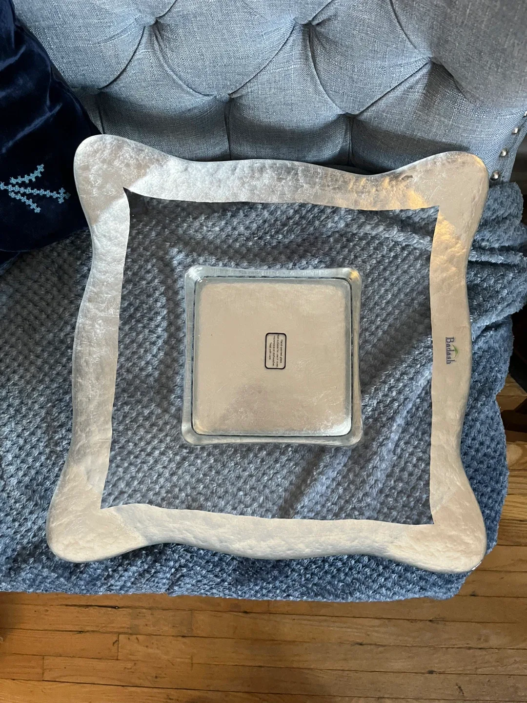 Badash Large Glass Serving Dish with Silver Frame