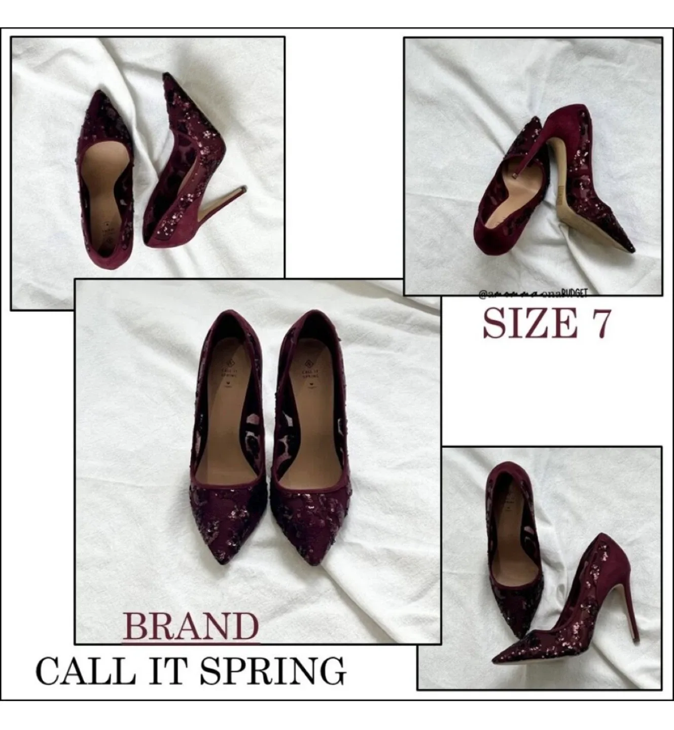 Call It Spring Burgundy Heels - Size 7 #cleanout