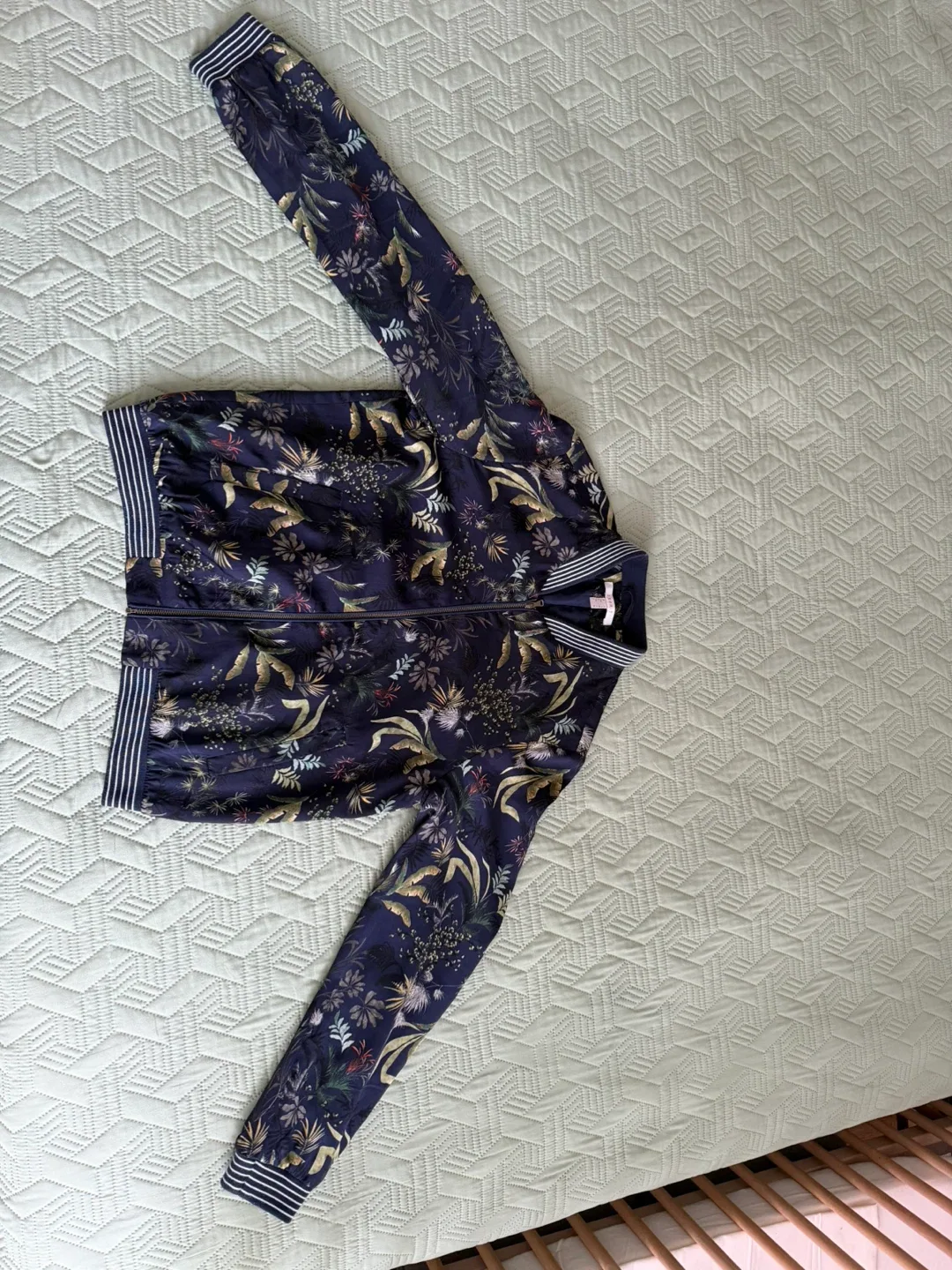 Esprit Floral Print Bomber Jacket - Size S