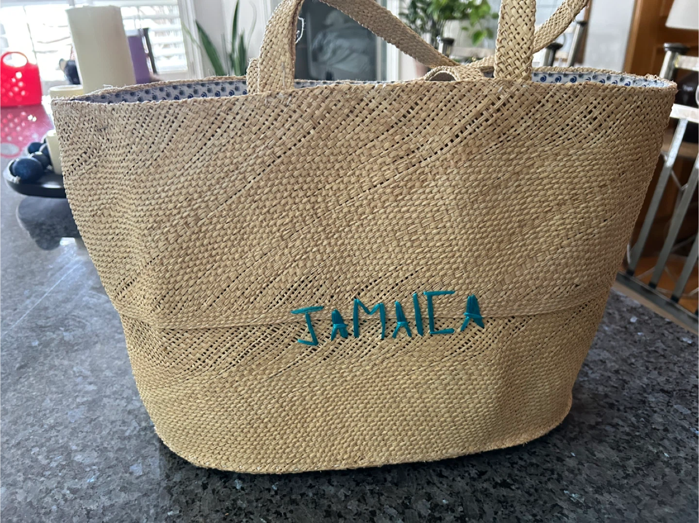 Woven Straw Tote Bag - Jamaica Souvenir - photo 3