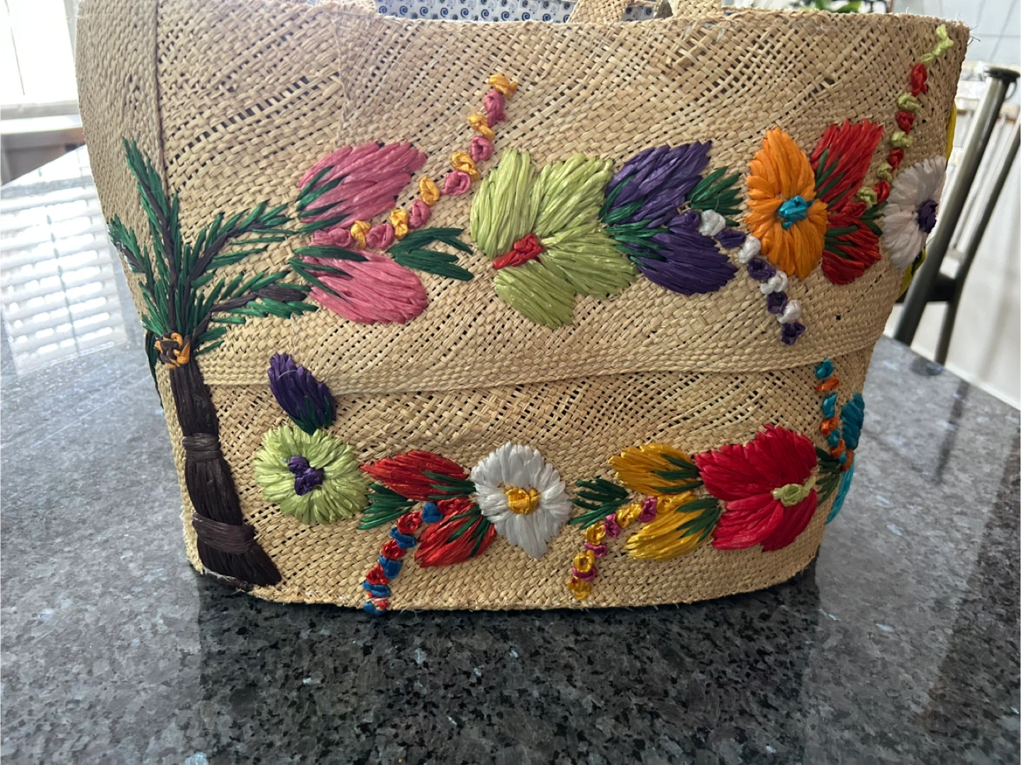 Woven Straw Tote Bag - Jamaica Souvenir