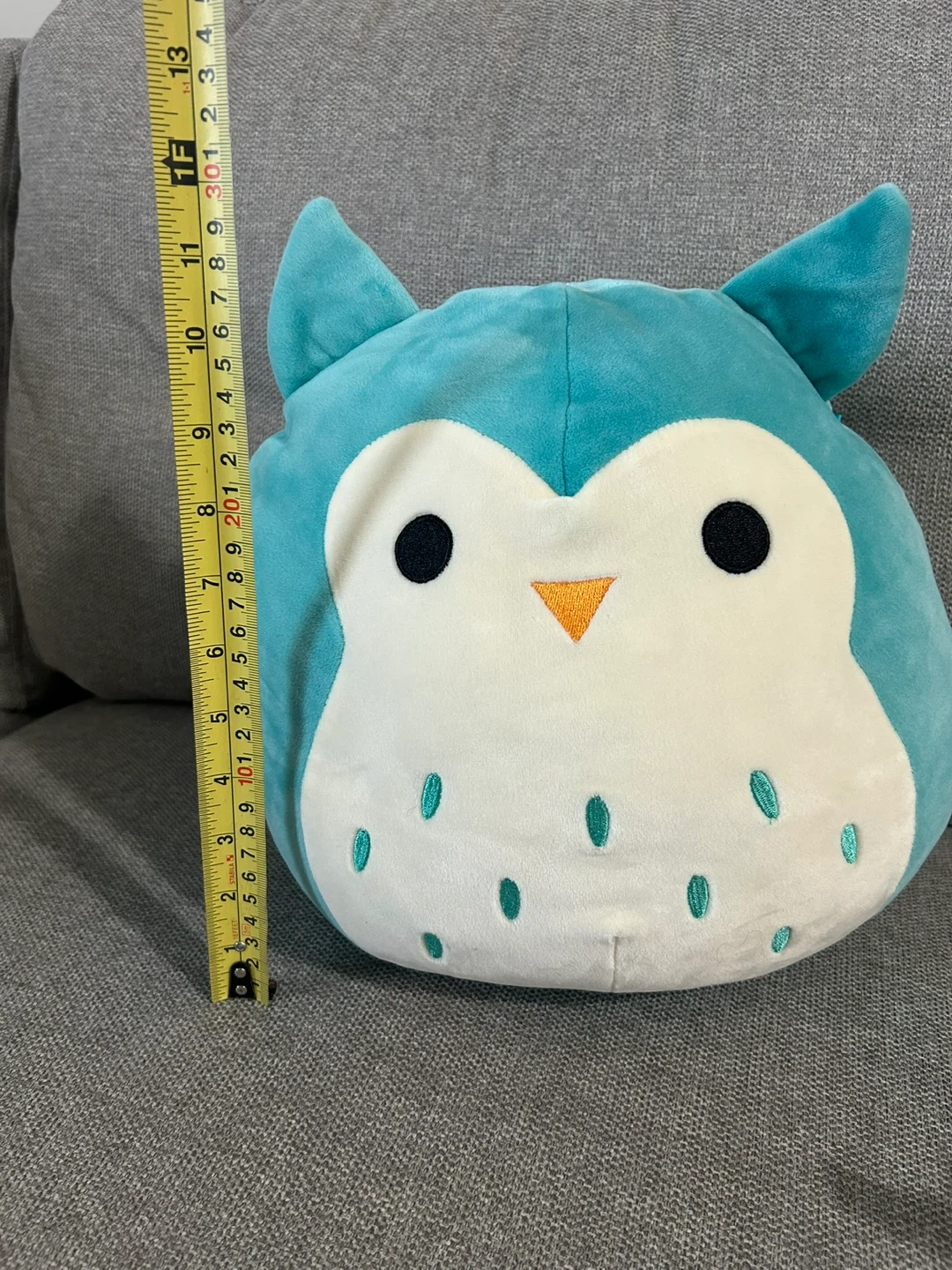 Squishmallows Winston the Teal Owl plush toy.